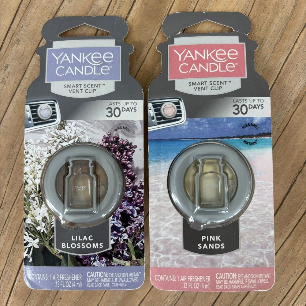 Yankee Candle Car Freshener Smart Scent Vent Clips Lilac Blossoms & Pink Sands